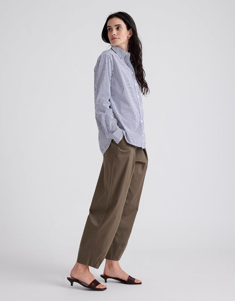 Unsubscribed Classic Boyfriend Shirt in Thomas Mason® Navy Stripe