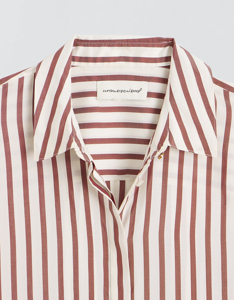 Unsubscribed Mini Boyfriend Shirt in Silk Stripe