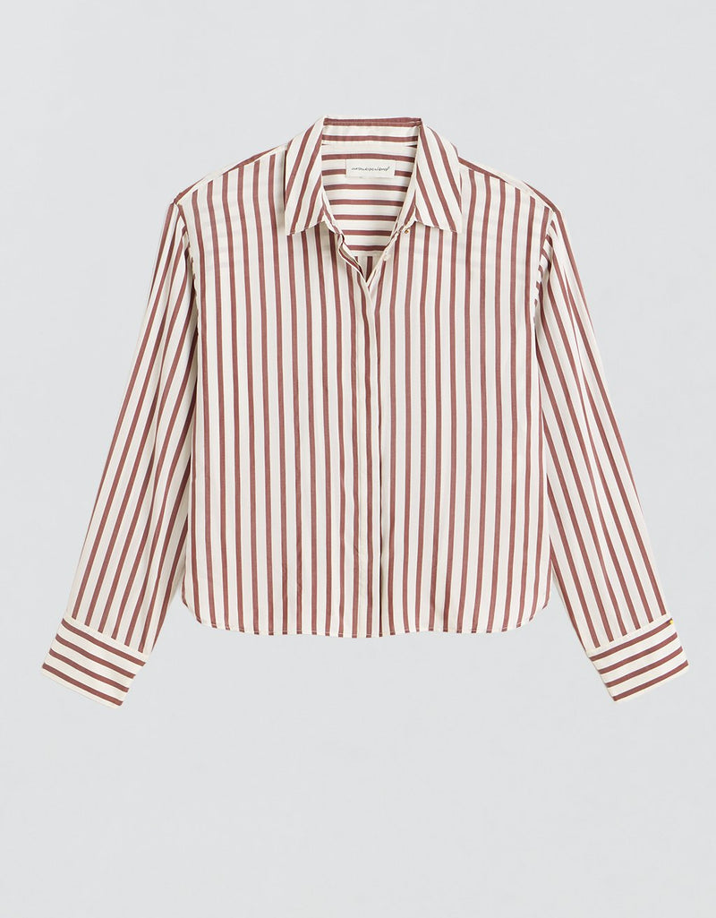 Unsubscribed Mini Boyfriend Shirt in Silk Stripe