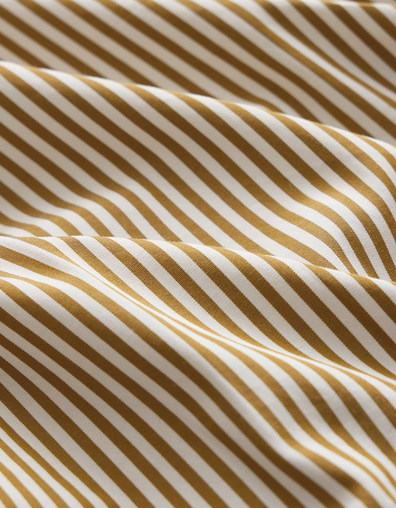 Unsubscribed Drawstring Hem Shirt in Thomas Mason™ Green Stripe