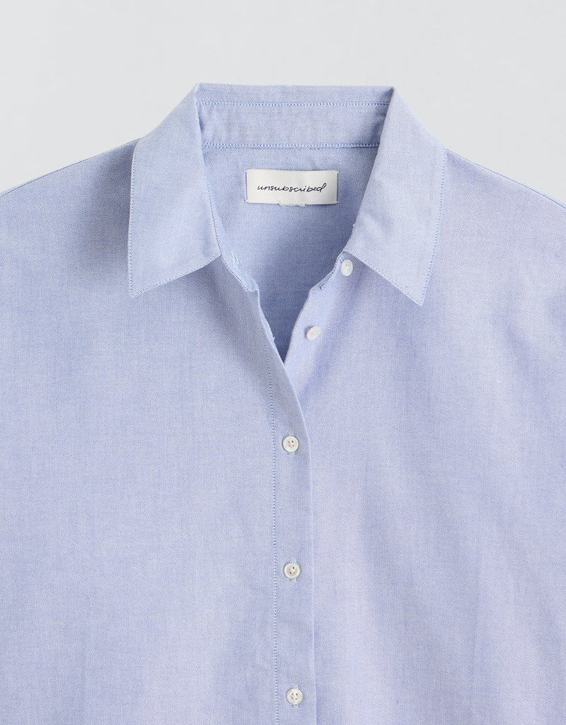 Unsubscribed Mini Boyfriend Shirt in Blue Oxford