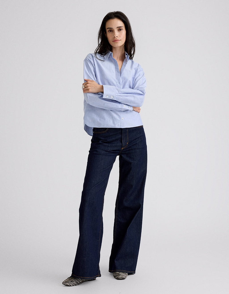 Unsubscribed Mini Boyfriend Shirt in Blue Oxford