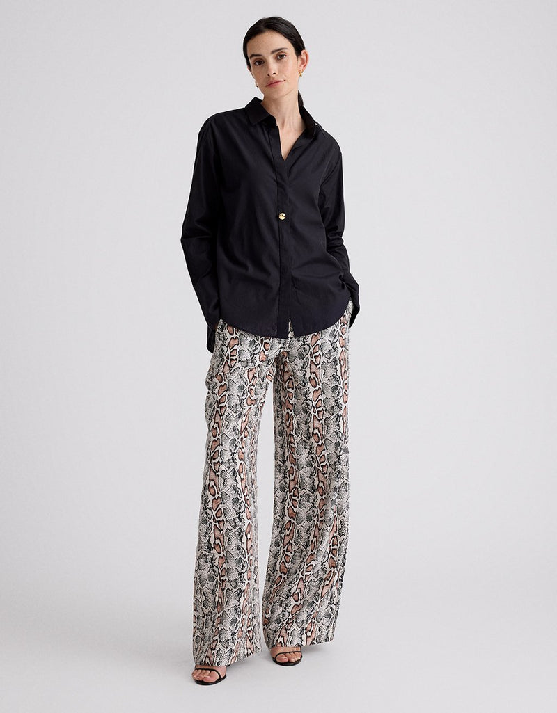 Unsubscribed Clean Boyfriend Shirt with Statement Button