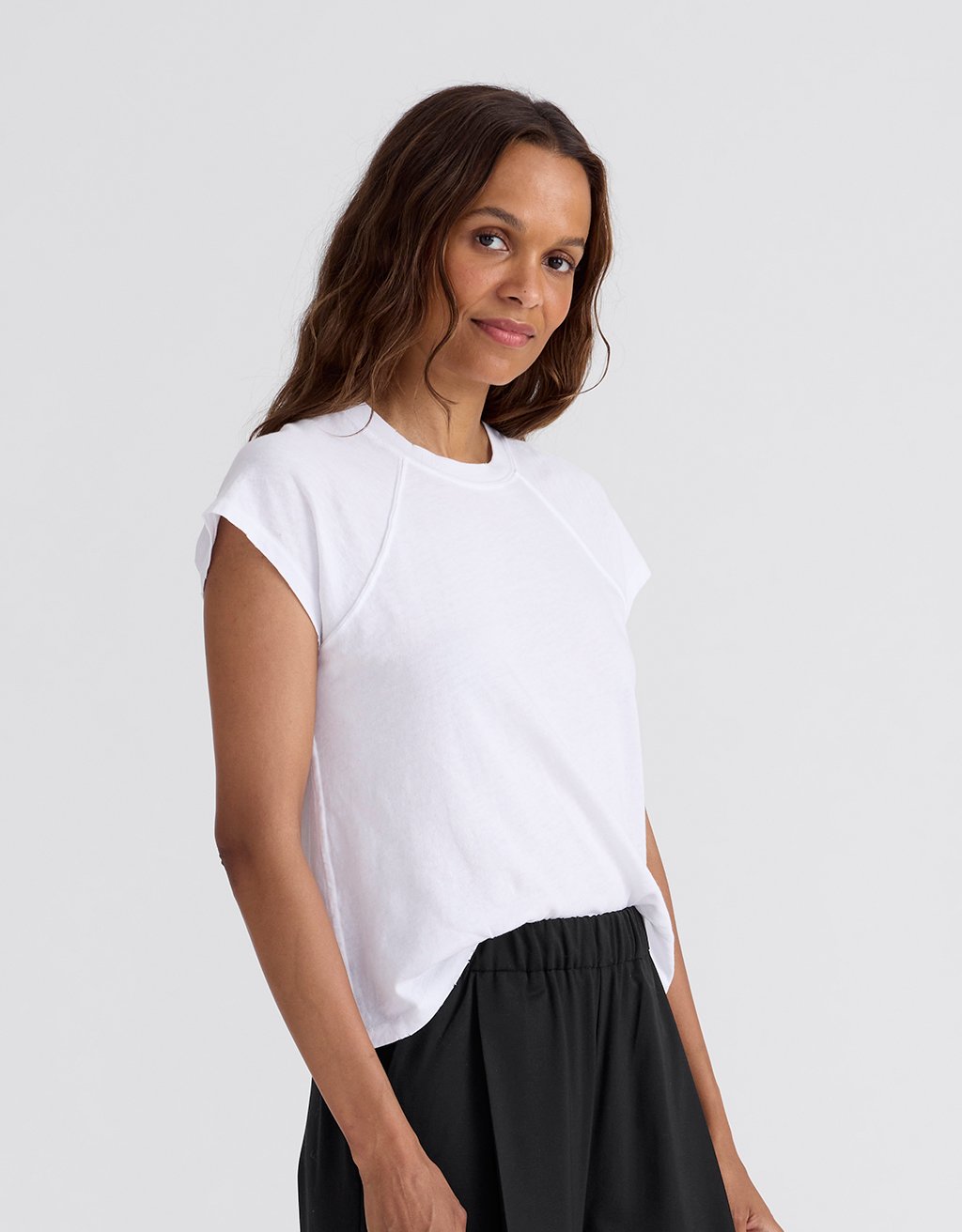 Unsubscribed Cotton Raglan Tee in White