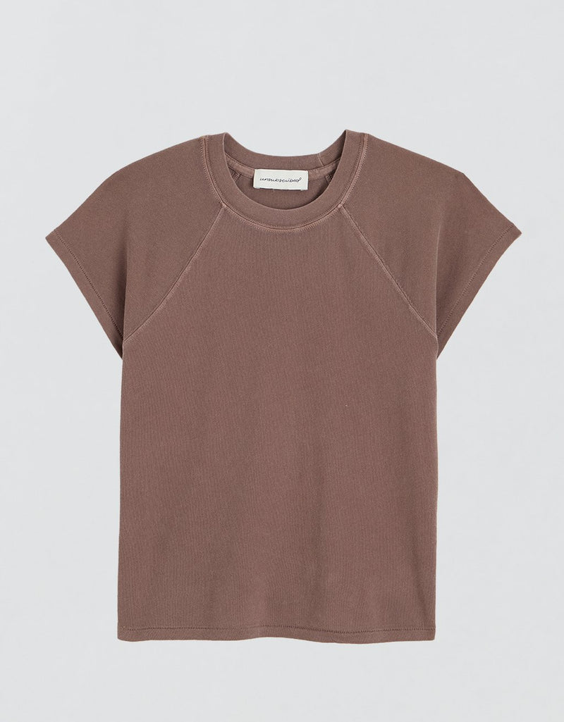 Brown t-shirt on a light gray background