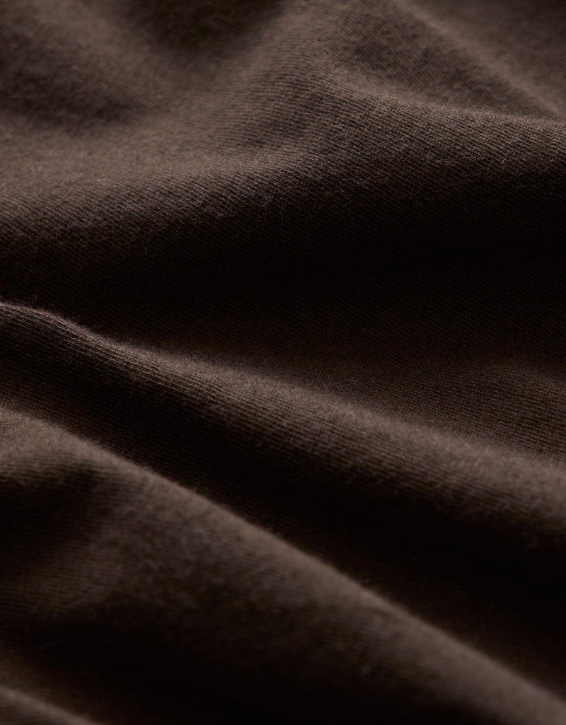 Close-up of dark brown fabric texture