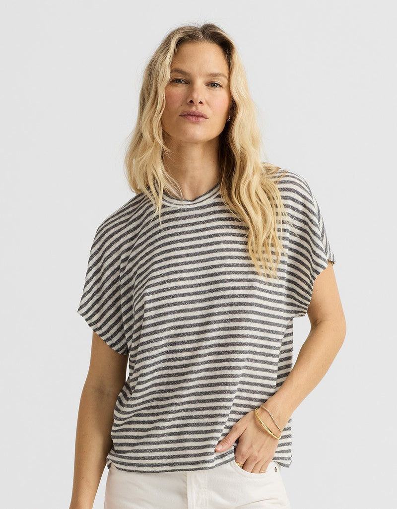 Unsubscribed Striped Linen Tee