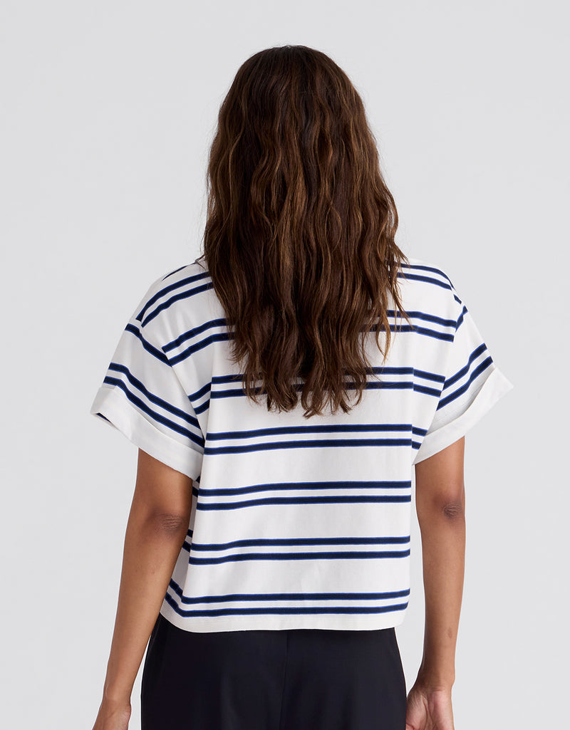 Unsubscribed Polo Popover Tee in Stripe