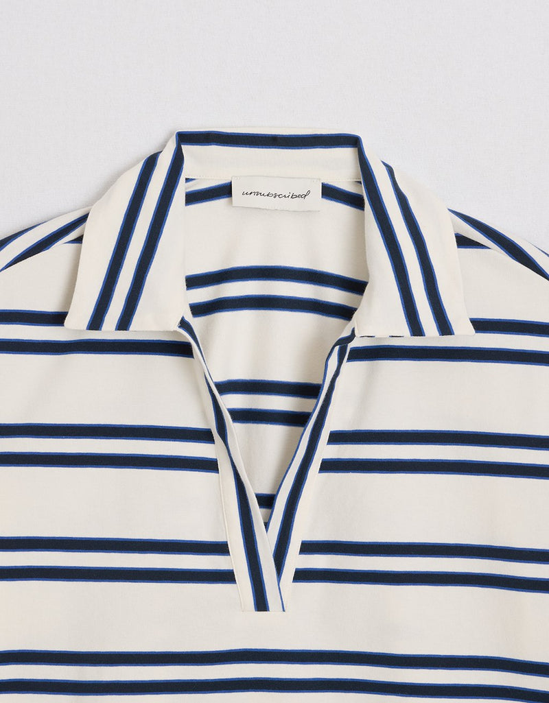 Unsubscribed Polo Popover Tee in Stripe