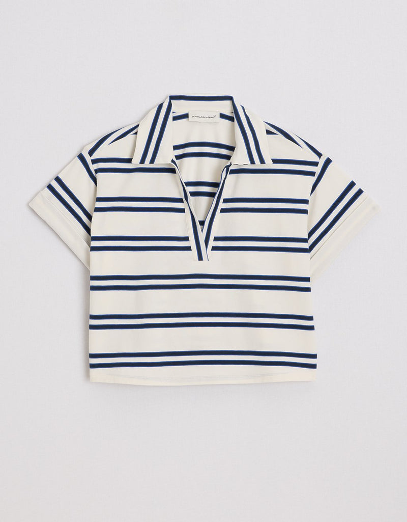 Unsubscribed Polo Popover Tee in Stripe
