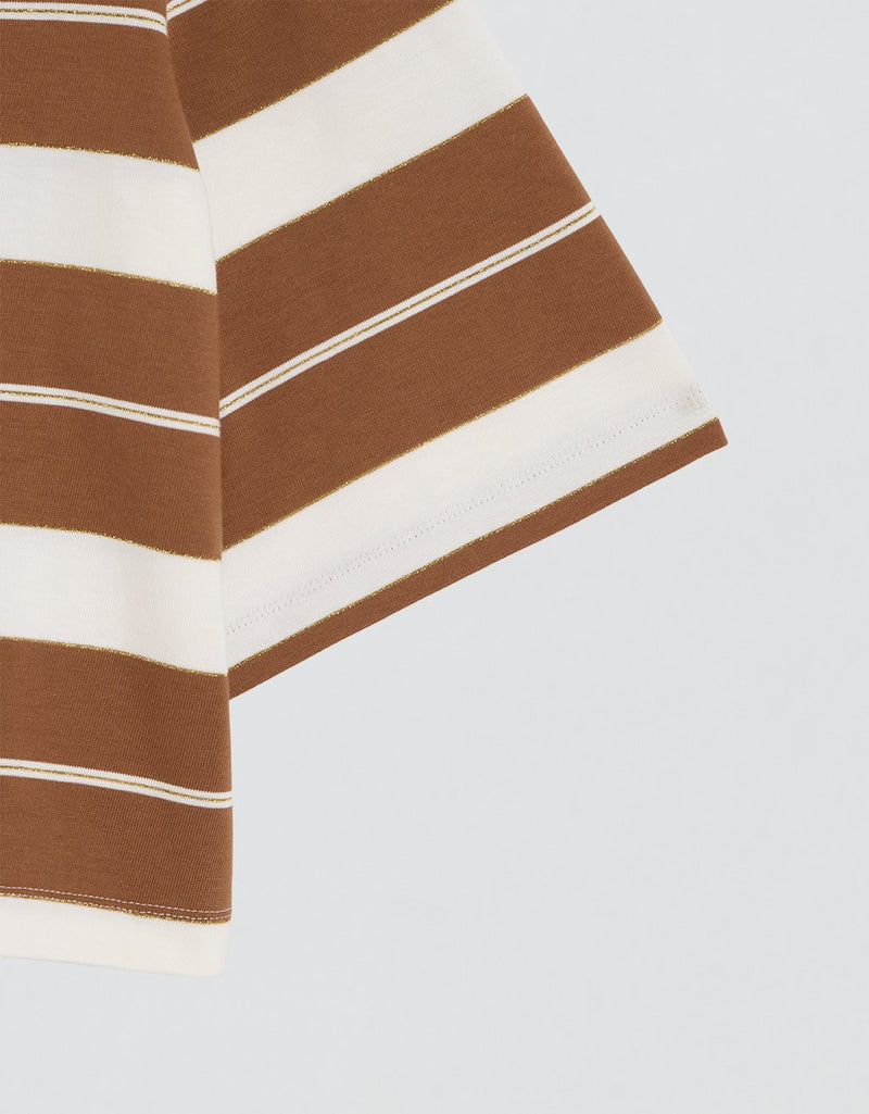 Unsubscribed Boxy Tee in Shimmer Stripe