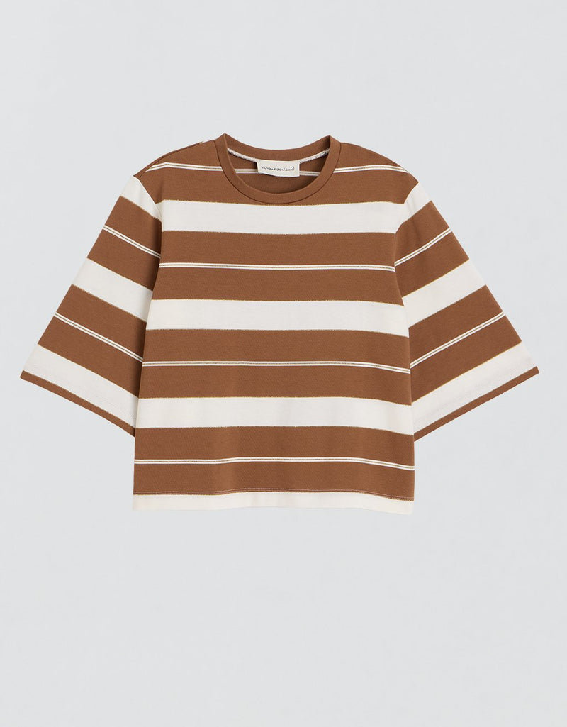 Unsubscribed Boxy Tee in Shimmer Stripe