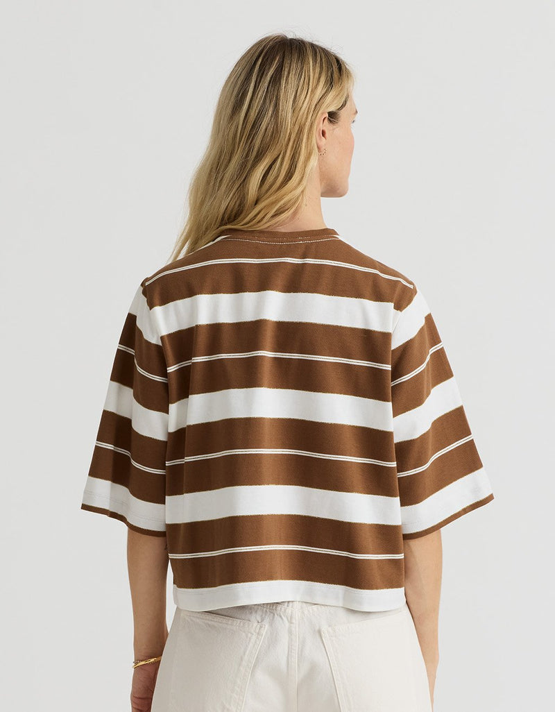Unsubscribed Boxy Tee in Shimmer Stripe