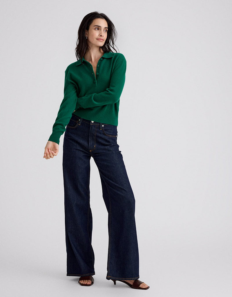 Unsubscribed Everyday-Weight Cashmere Polo Sweater