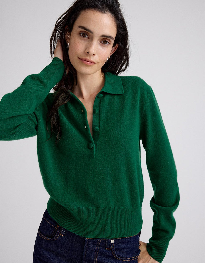 Unsubscribed Everyday-Weight Cashmere Polo Sweater