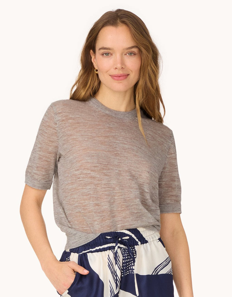 Unsubscribed Linen Blend Sweater Tee