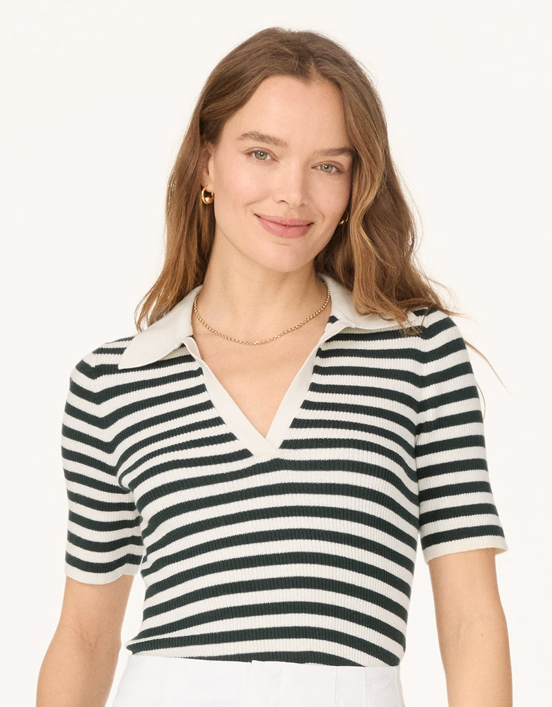 unsubscribed organic cotton cashmere polo sweater