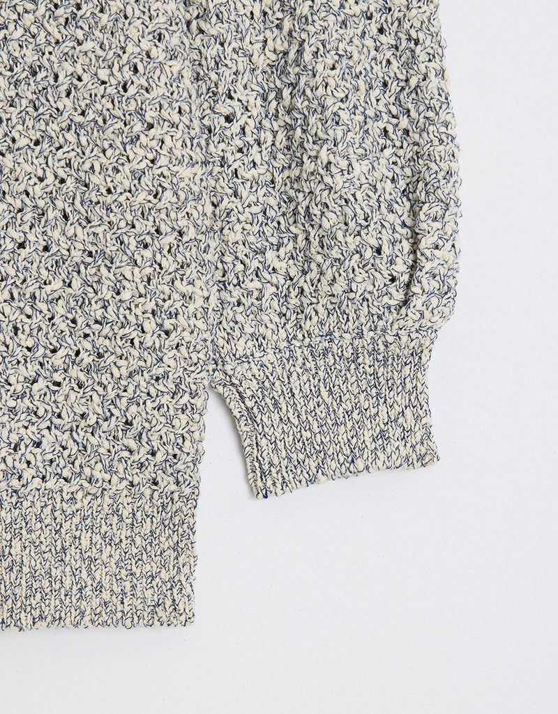 Unsubscribed Marled Cotton Puff Sleeve Sweater