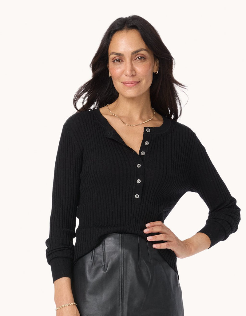 Unsubscribed Merino Wool Ribbed Henley