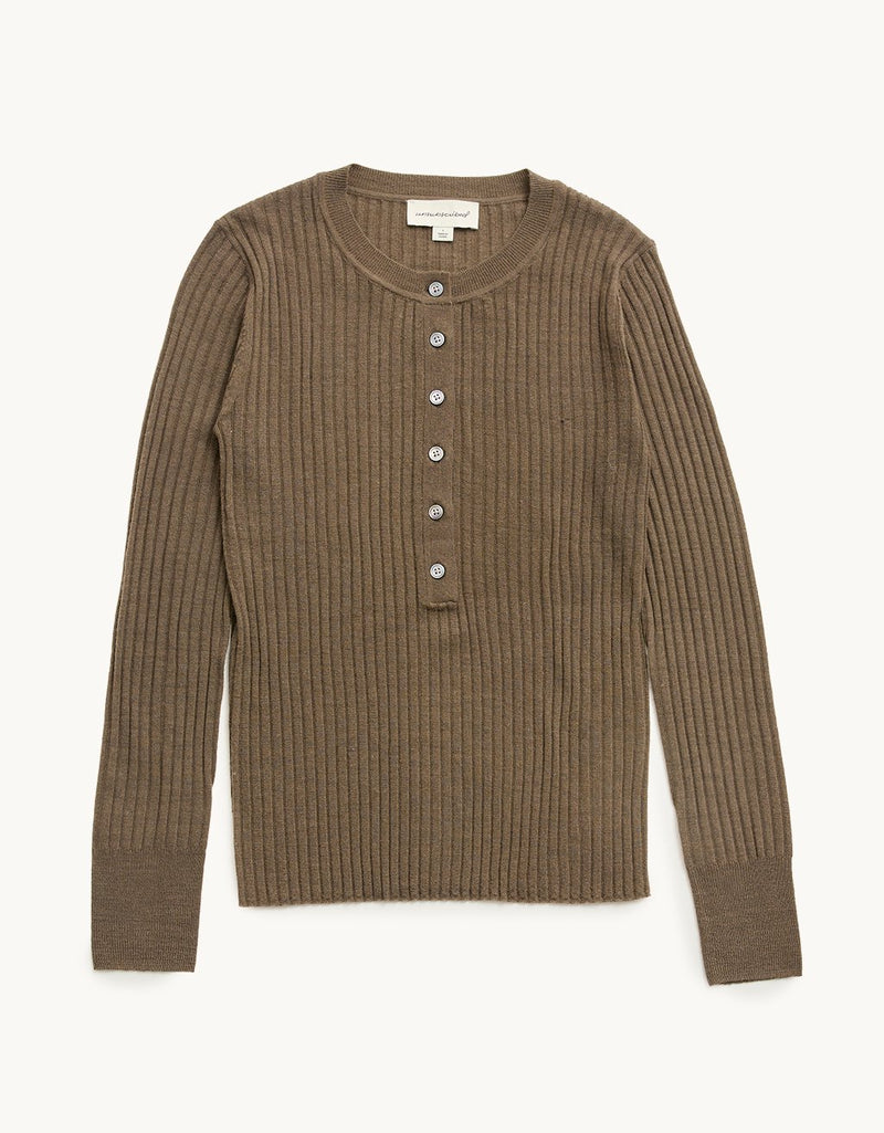 Unsubscribed Merino Wool Ribbed Henley