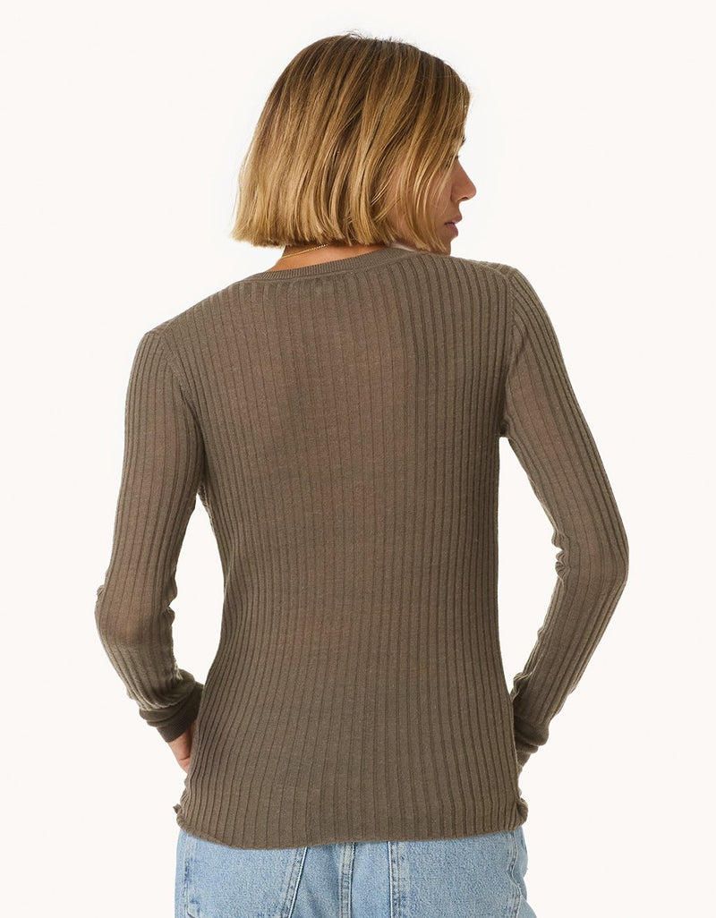 Unsubscribed Merino Wool Ribbed Henley