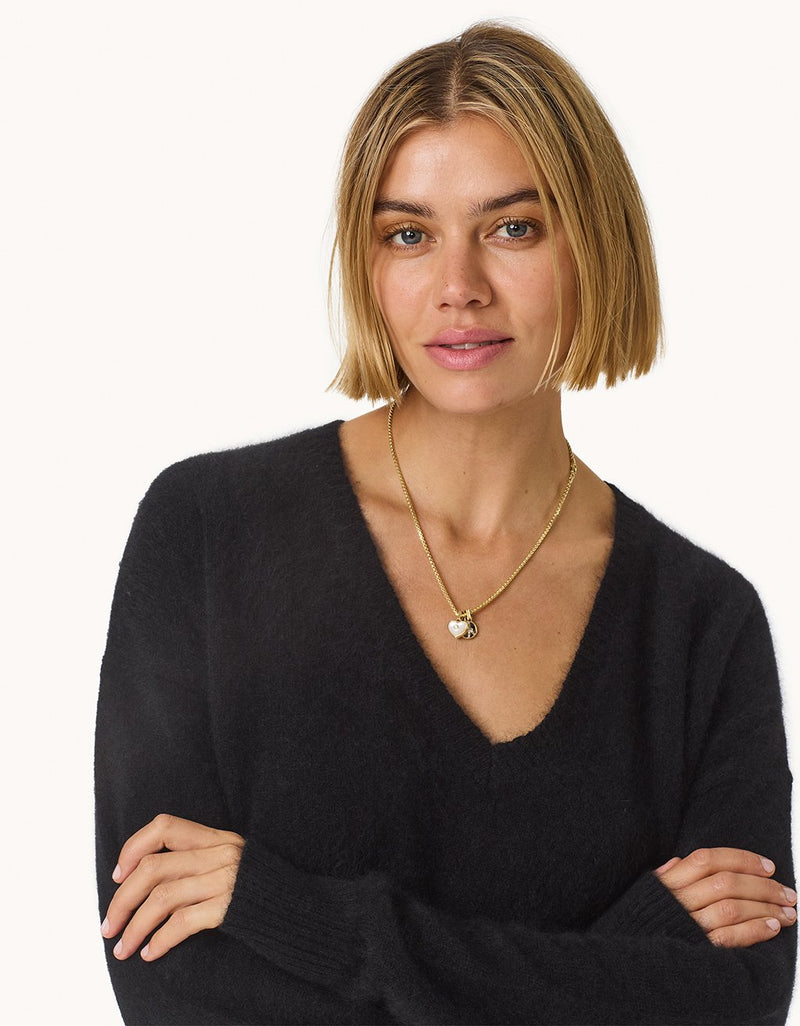 Unsubscribed Brushed V-Neck Sweater