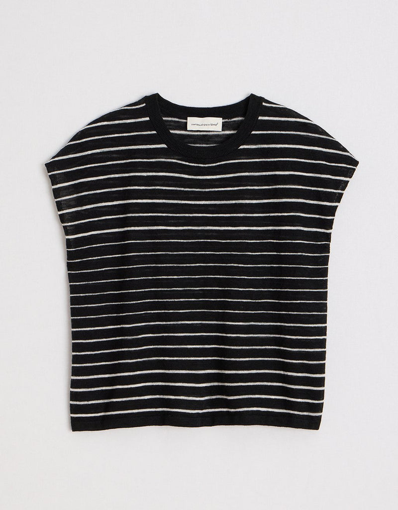 Unsubscribed Sleeveless Linen Sweater Tee