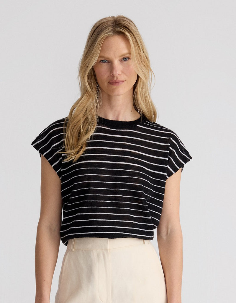 Unsubscribed Sleeveless Linen Sweater Tee
