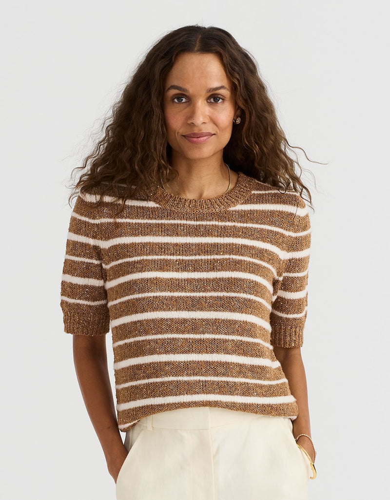 Unsubscribed Shimmer Stripe Sweater Tee