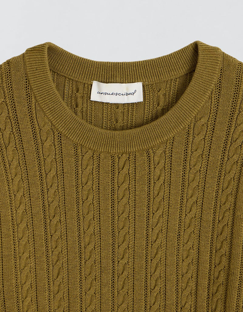 Unsubscribed Cableknit Crewneck Sweater