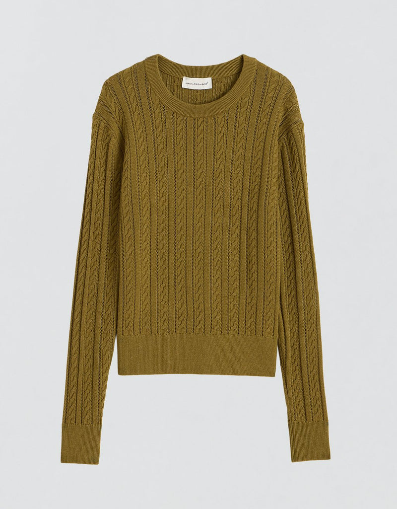 Unsubscribed Cableknit Crewneck Sweater
