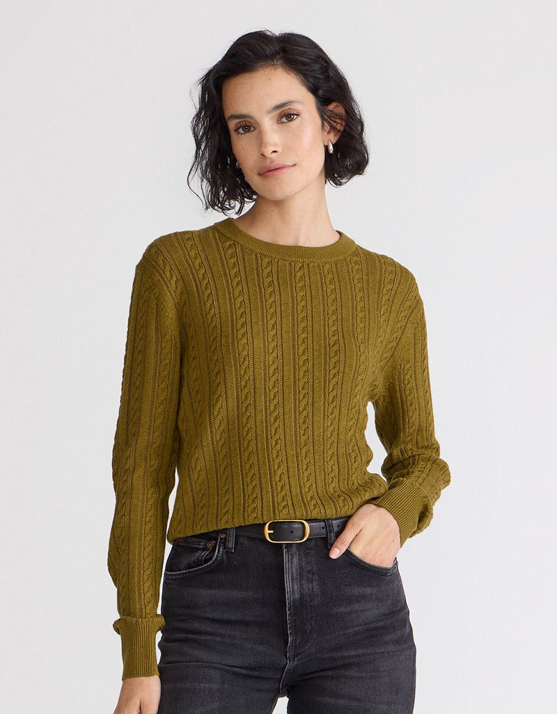 Unsubscribed Cableknit Crewneck Sweater