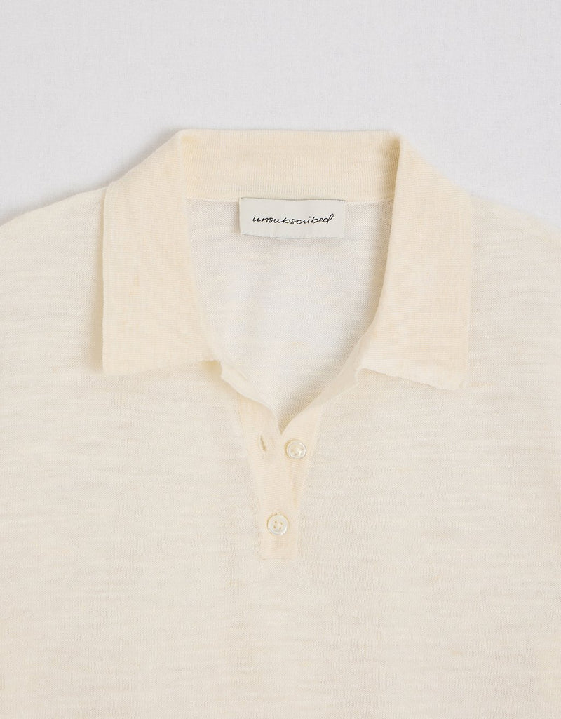 Unsubscribed Linen Polo Sweater