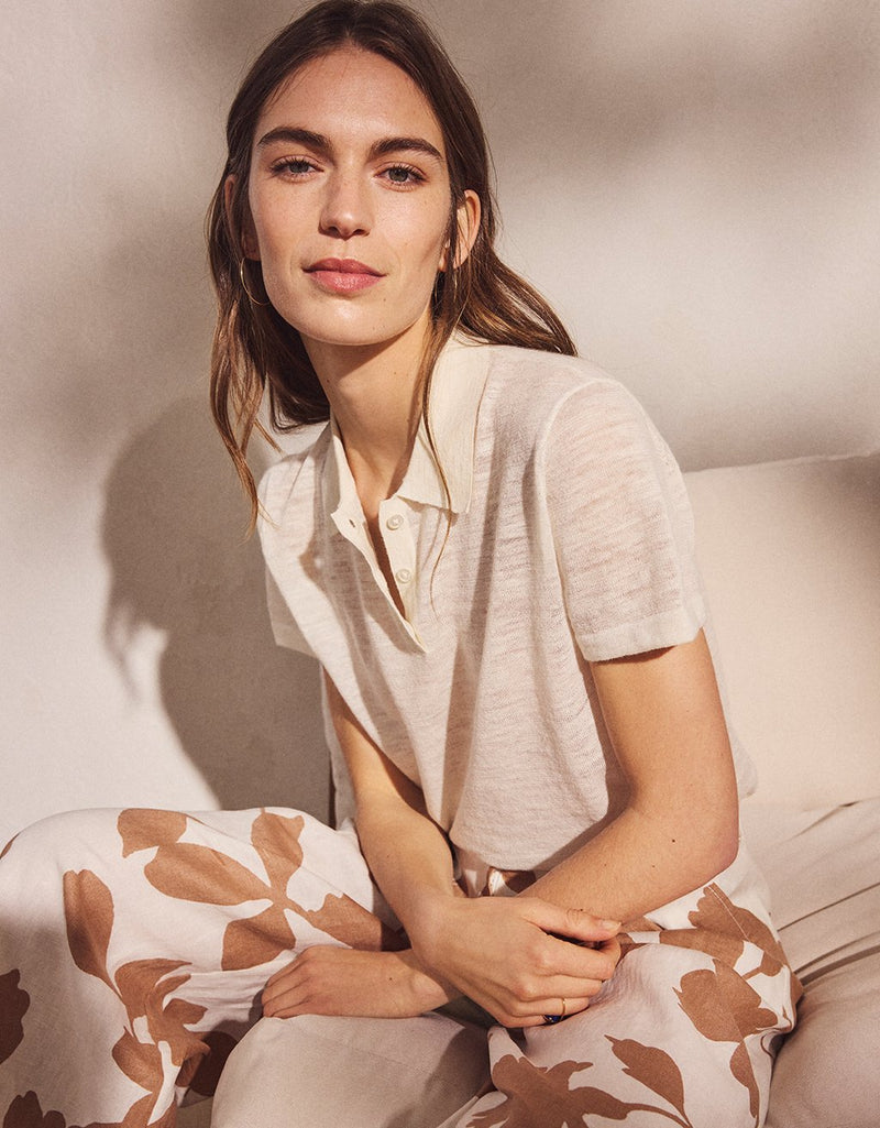 Unsubscribed Linen Polo Sweater
