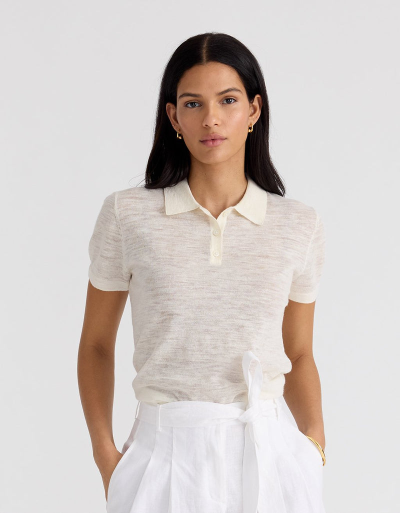 Unsubscribed Linen Polo Sweater