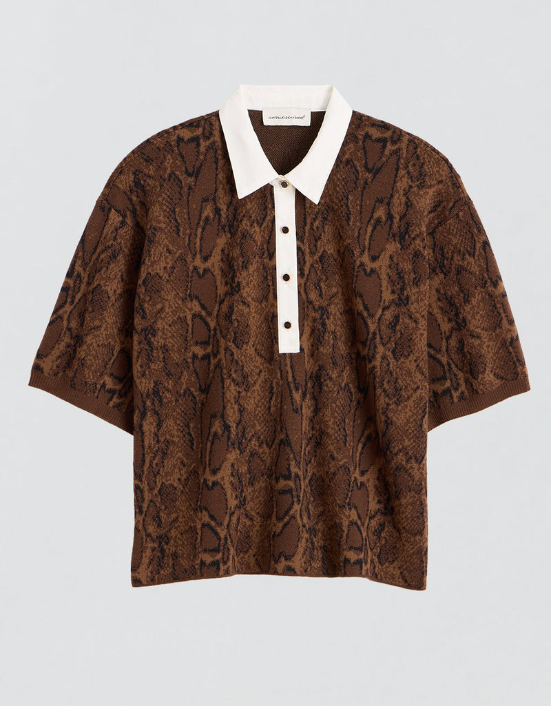 Unsubscribed Snakeprint Polo Sweater