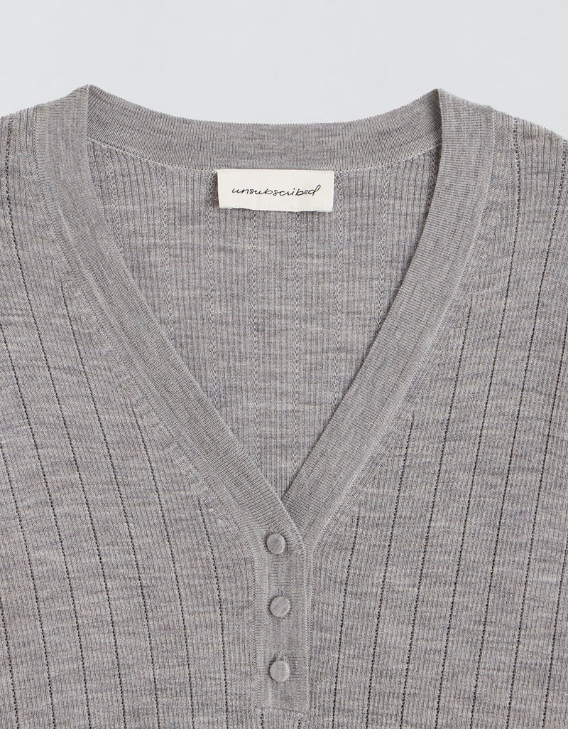 Unsubscribed Ribbed Henley Sweater