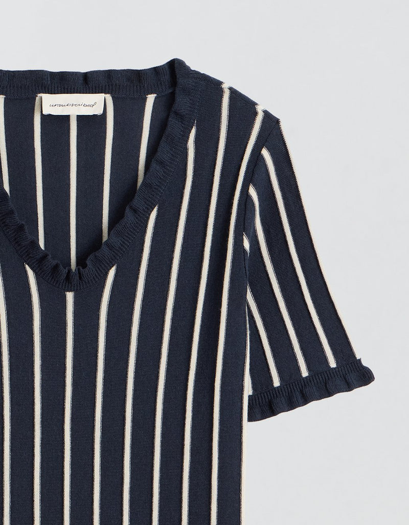 Unsubscribed Ruffle V-Neck Sweater