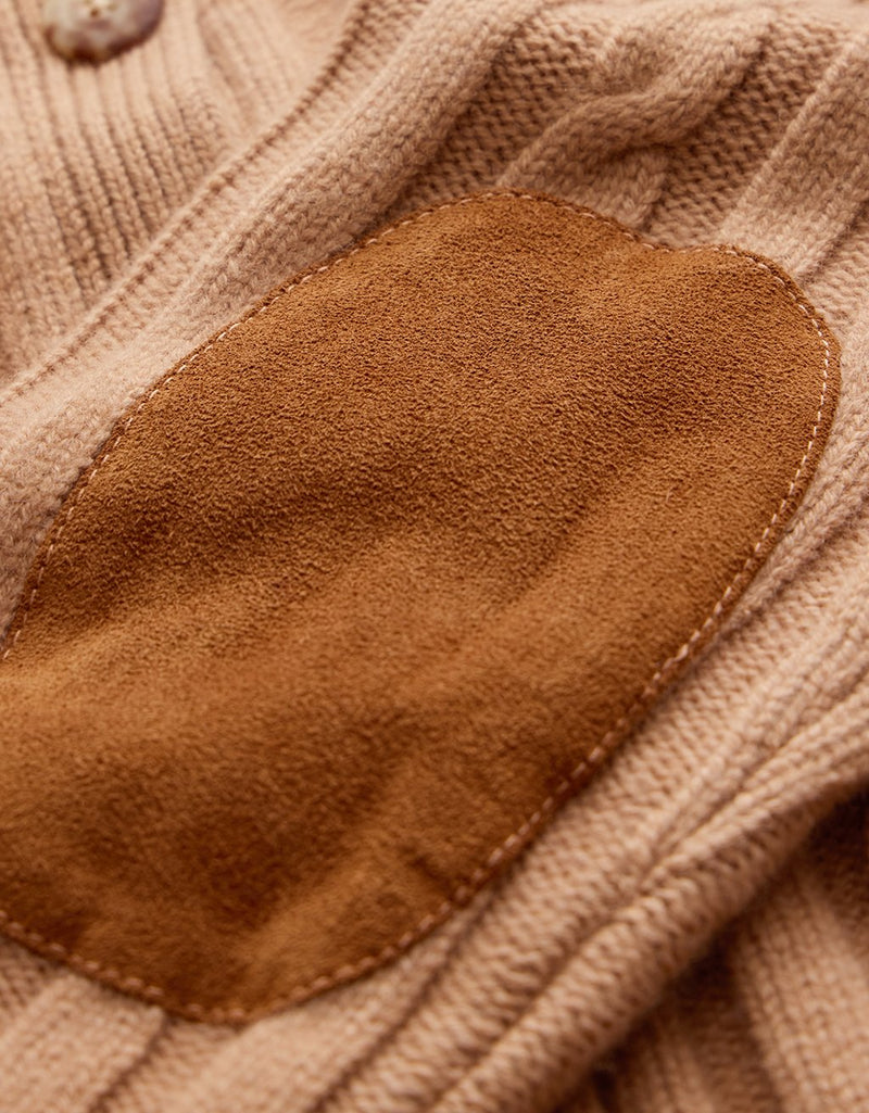 Unsubscribed Cableknit Cardigan with Suede
