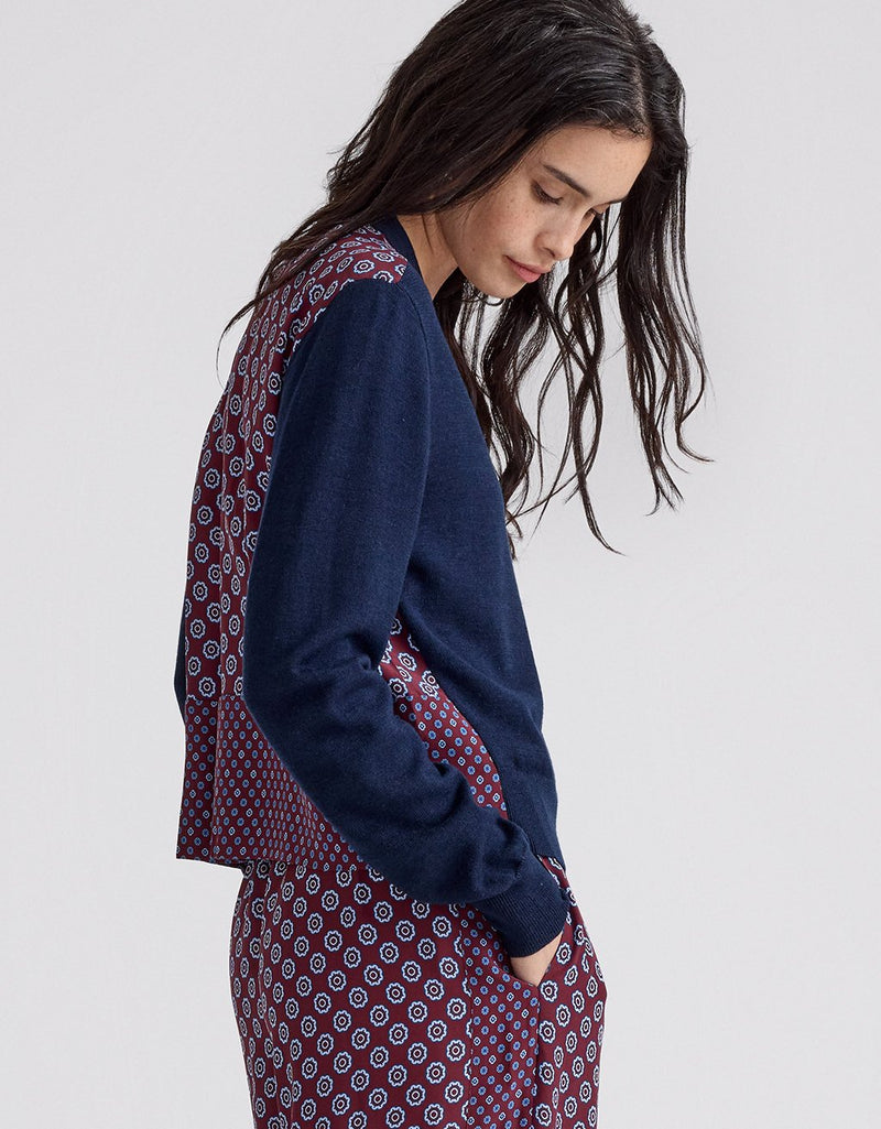 Unsubscribed Cardigan with Foulard Print