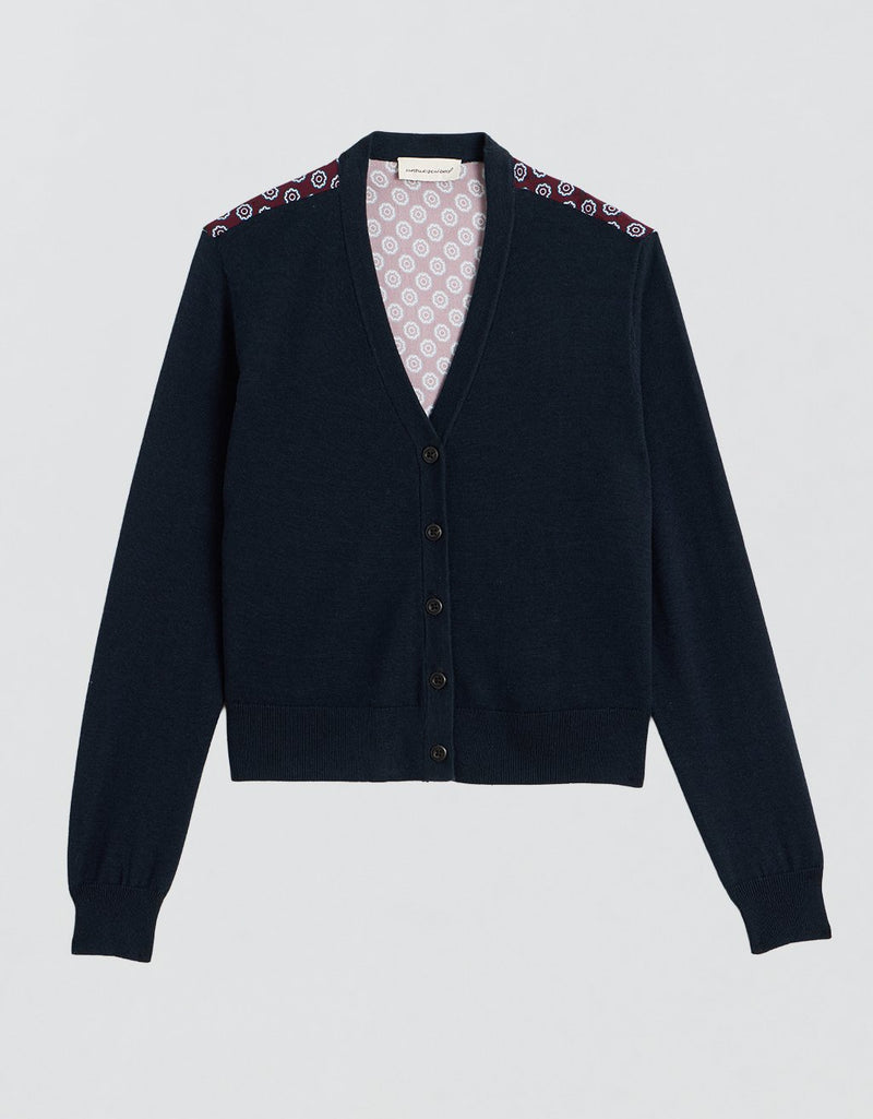 Unsubscribed Cardigan with Foulard Print