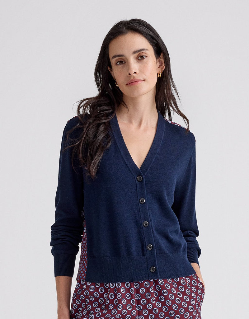 Unsubscribed Cardigan with Foulard Print
