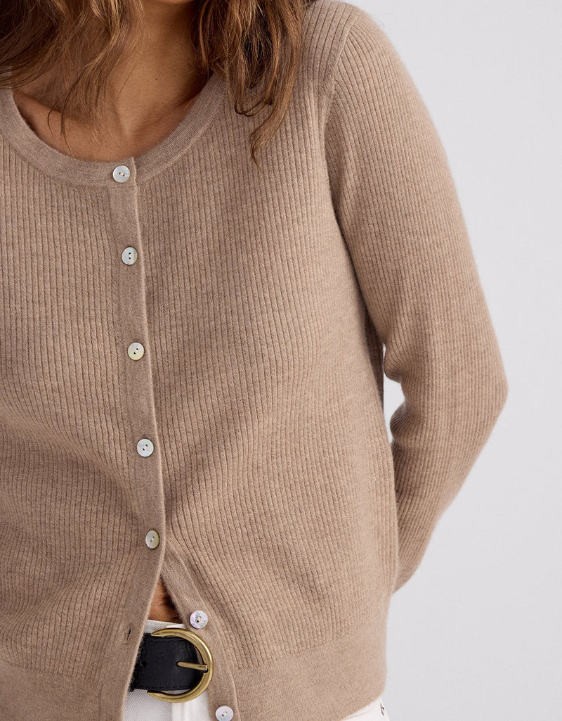 Unsubscribed Whisper-Weight Cashmere Ribbed Cardigan