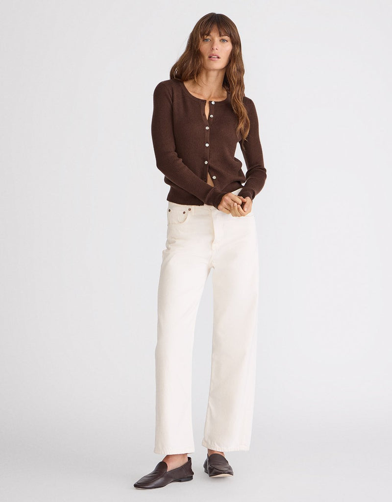 Unsubscribed Whisper-Weight Cashmere Ribbed Cardigan