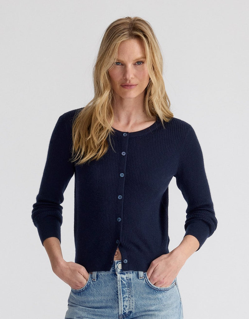 Unsubscribed Whisper-Weight Cashmere Ribbed Cardigan