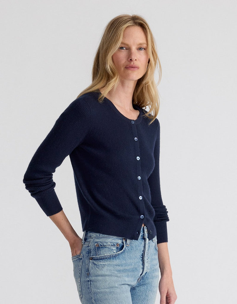 Unsubscribed Whisper-Weight Cashmere Ribbed Cardigan