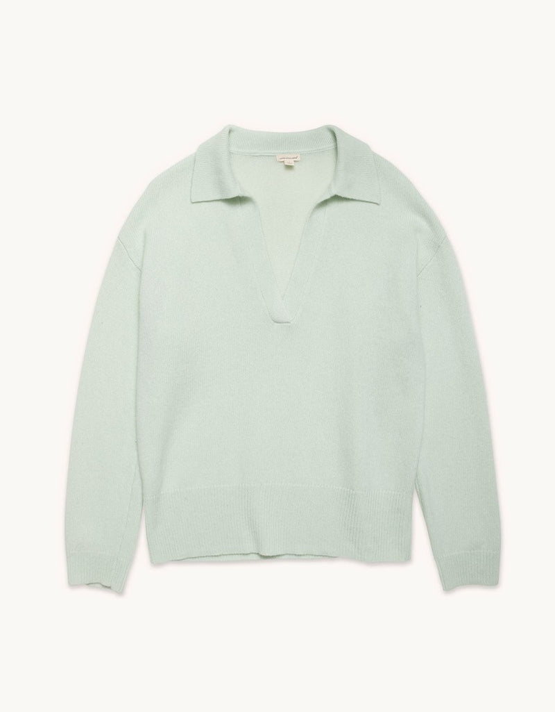 Unsubscribed Cocoon-Weight Cashmere Polo Sweater