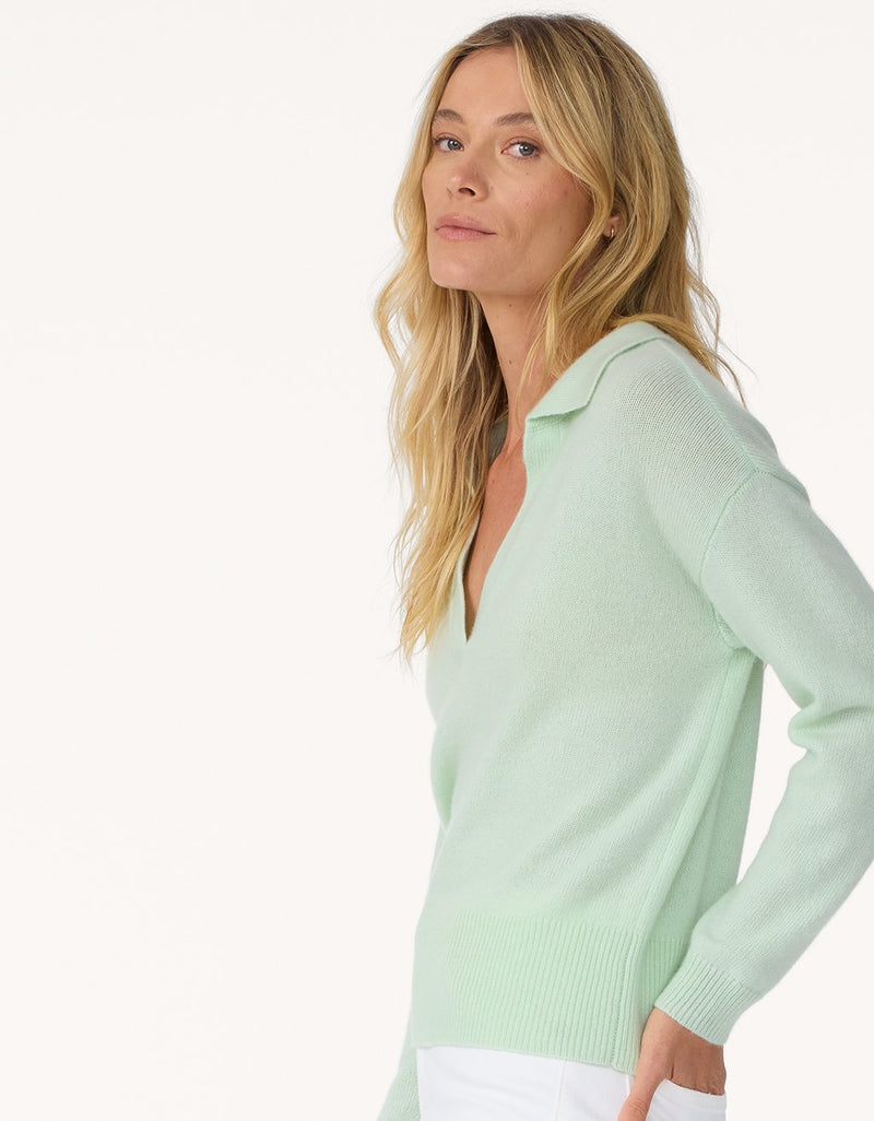 Unsubscribed Cocoon-Weight Cashmere Polo Sweater