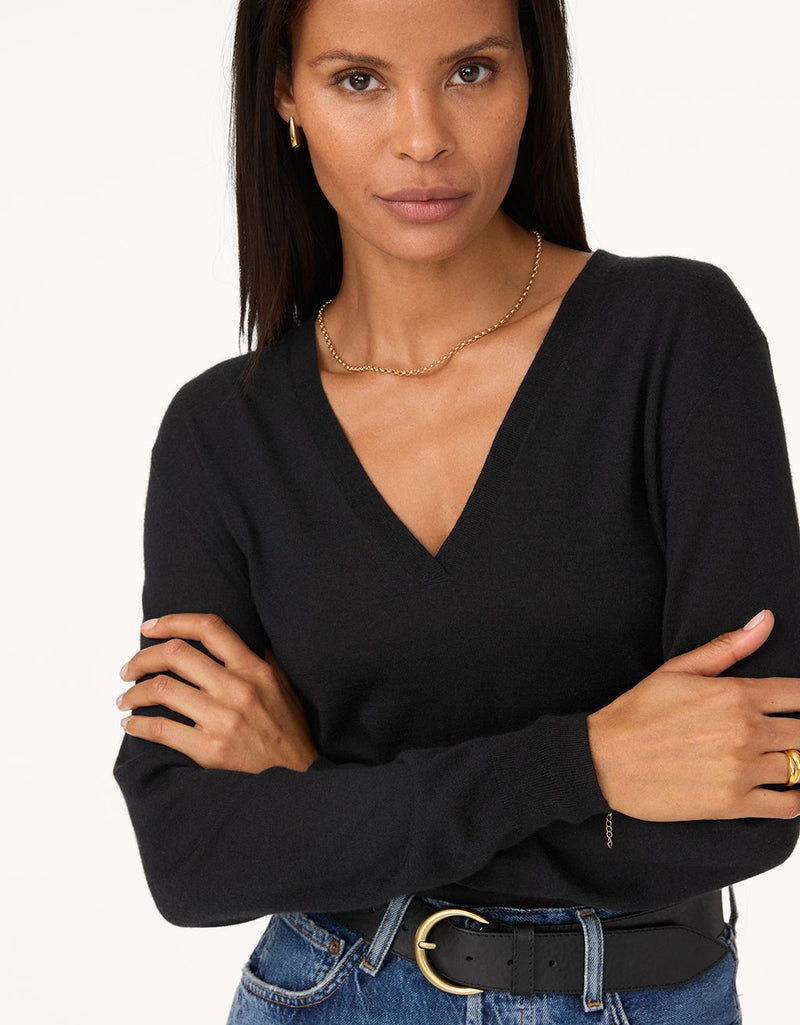 Unsubscribed Whisper-Weight Cashmere V-Neck Sweater