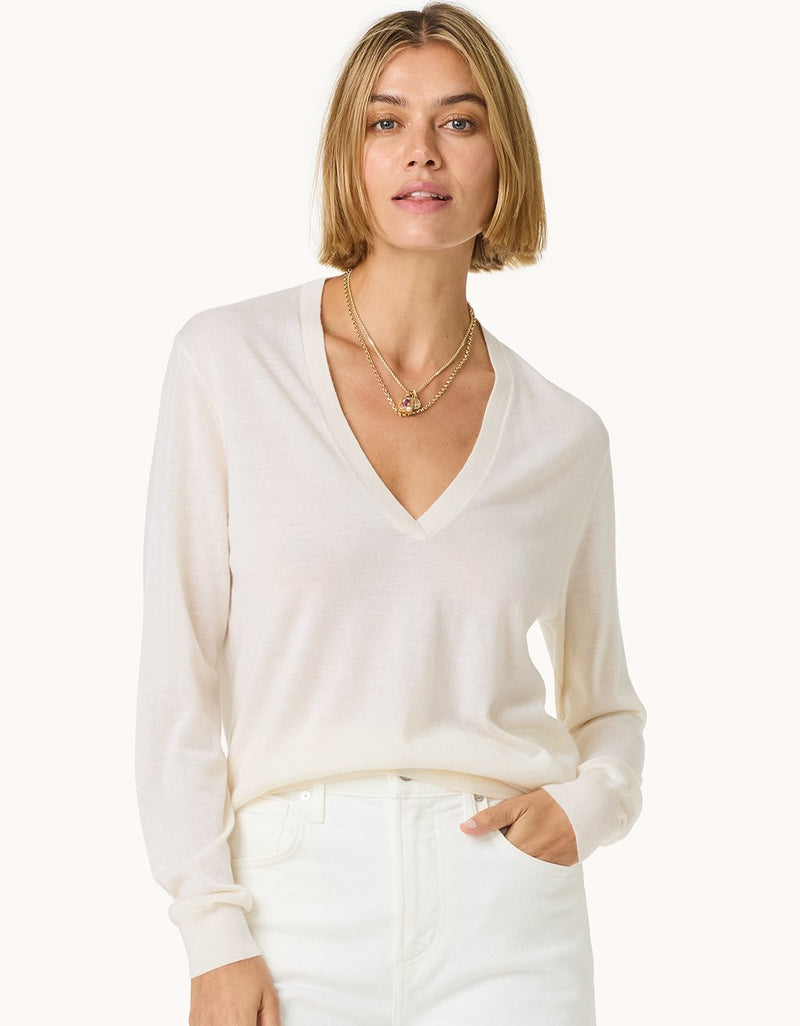 Unsubscribed Whisper-Weight Cashmere V-Neck Sweater